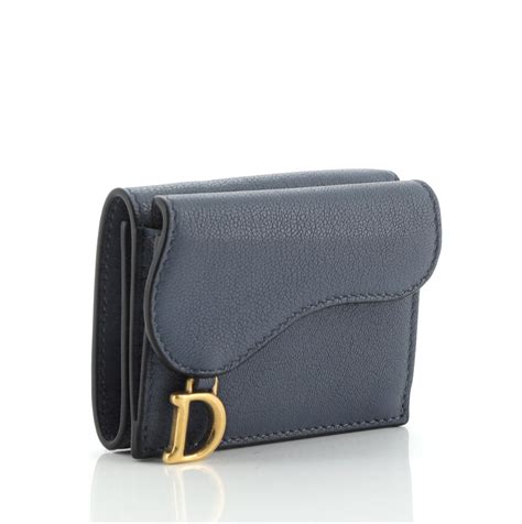 dior blue saddle wallet|lady dior wallet price.